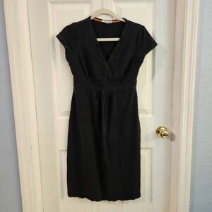 Boden Casual Wrap Top Dress Jersey Cotton Knit Dress Black Size 4